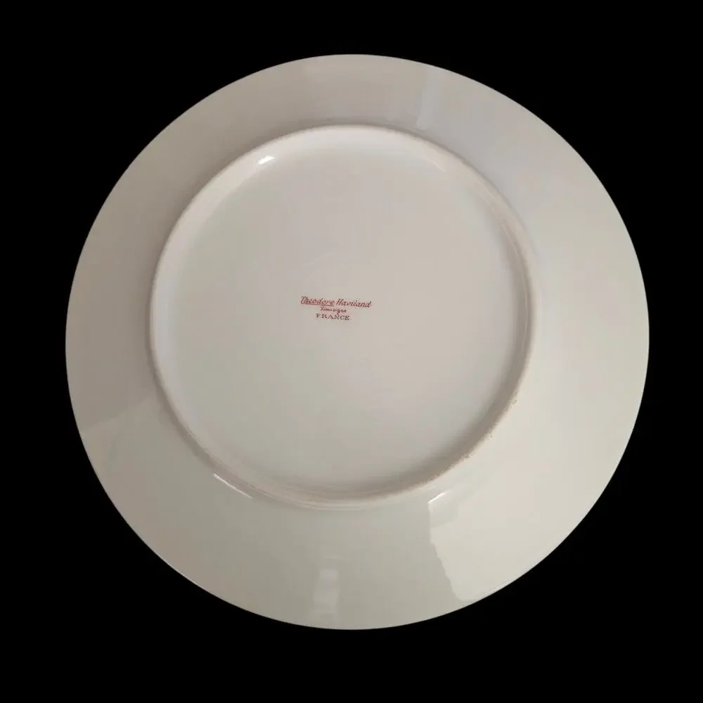 Theodore Haviland Limoges France Pink Rose Floral Salad Plates Set of 4